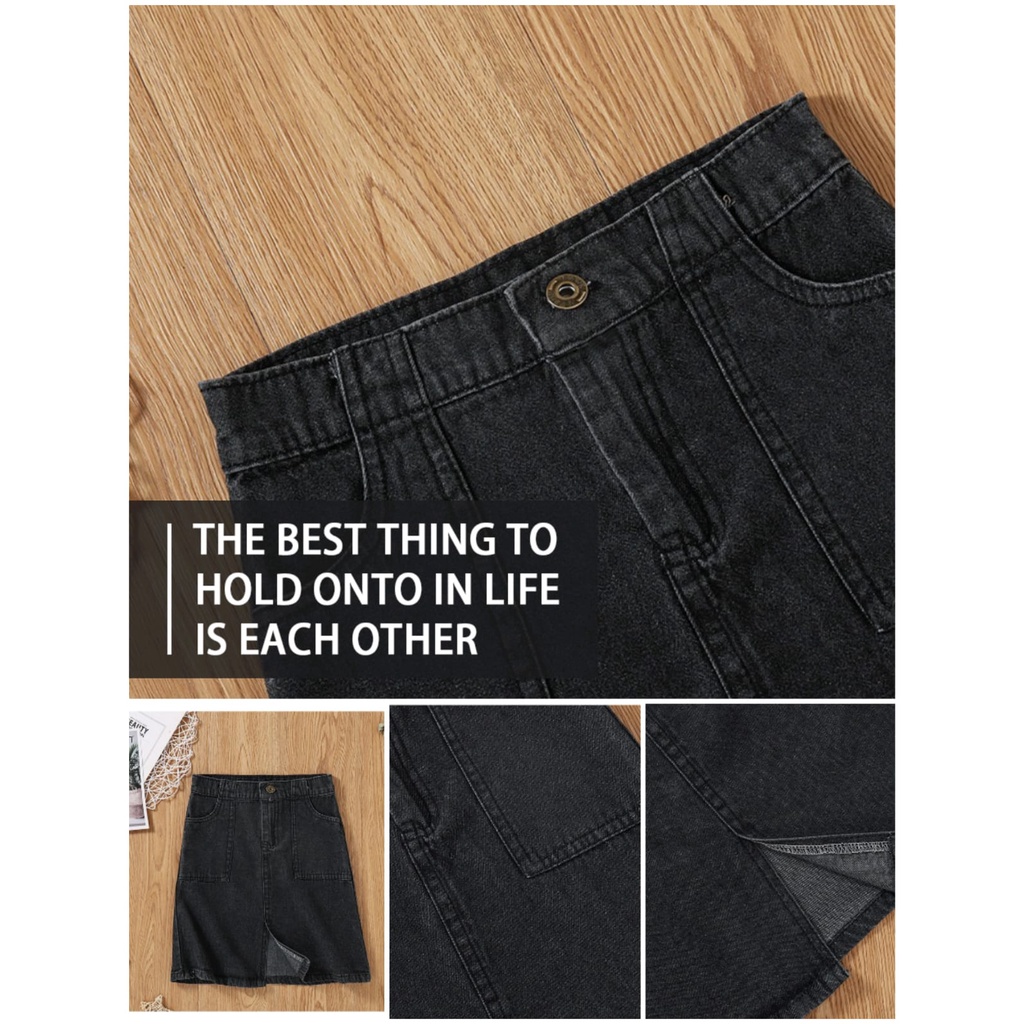 Rok Levis Anak Perempuan Plain Black (pre Order 3-4hri)