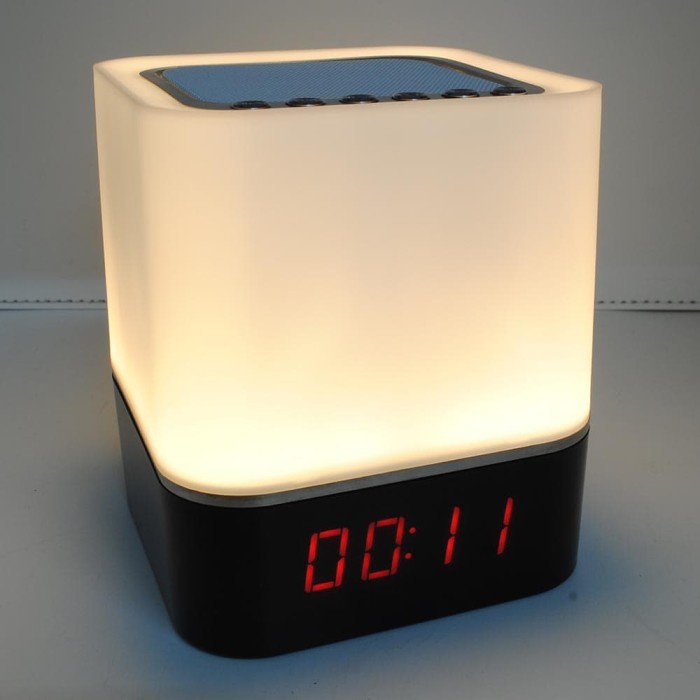 Jam Alarm Mini Clock Bluetooth Speaker dengan Lampu Tidur Colorful(R6V8) Speaker Aktif Portable Robo