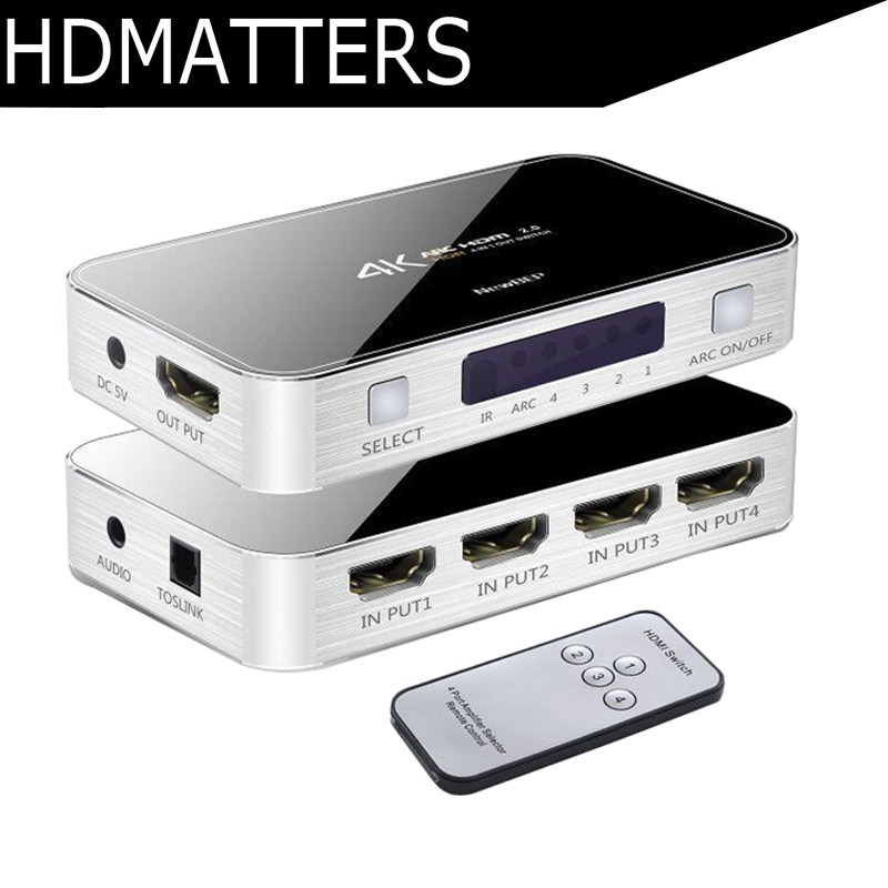 Bebas ongkir UHD 4K 60HZ HDMI Switch 4 in 1 HDMI Audio toslink audio  Extractor converter with