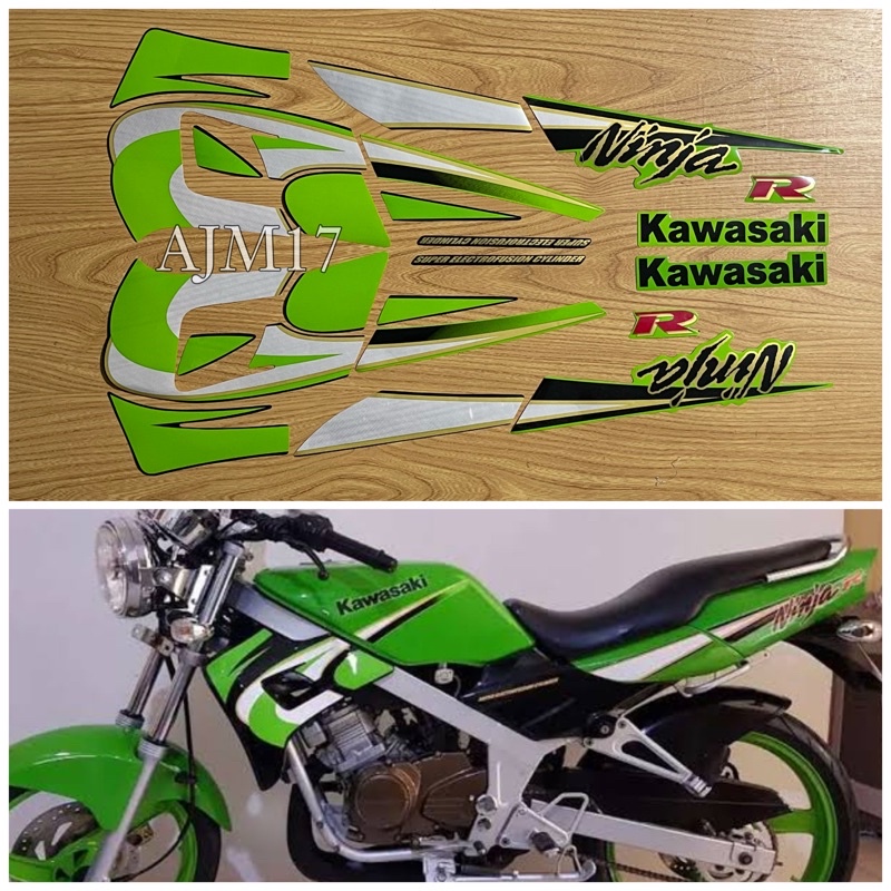 STIKER STRIPING MOTOR NINJA R 2005 HIJAU
