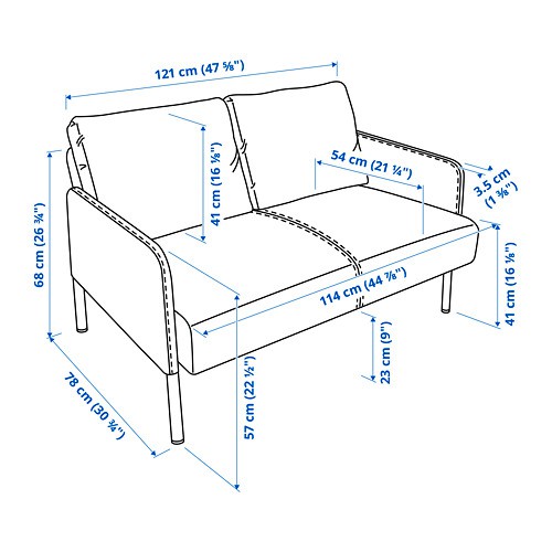 GLOSTAD sofa 2 dudukan