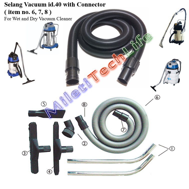 Selang Vacuum id40 with Konektor flexible EVA for Vacuum Cleaner 30Liter 60Liter 80L 90L Krisbow dll