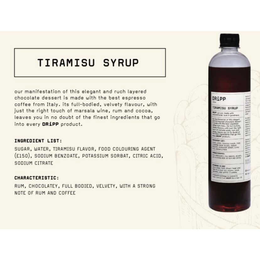 

DRIPP SYRUP Rasa TIRAMISU