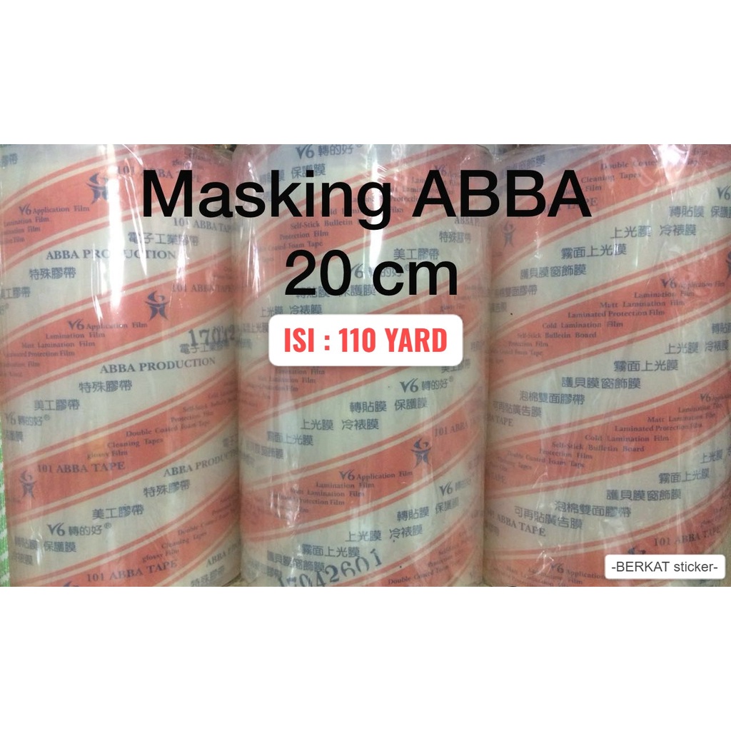 

TRANSFER / MASKING TAPE ABBA 20 cm x 110 yard LAMINASI CUTTING STICKER STIKER 20cm