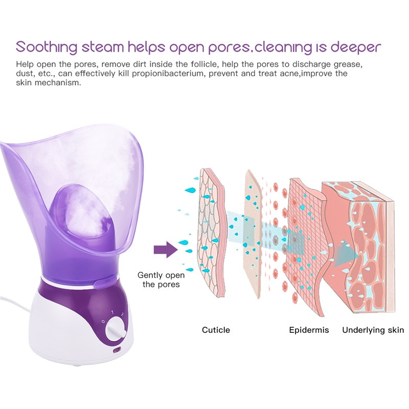 Alat spa wajah uap melembabkan kulit portabel - facial steamer