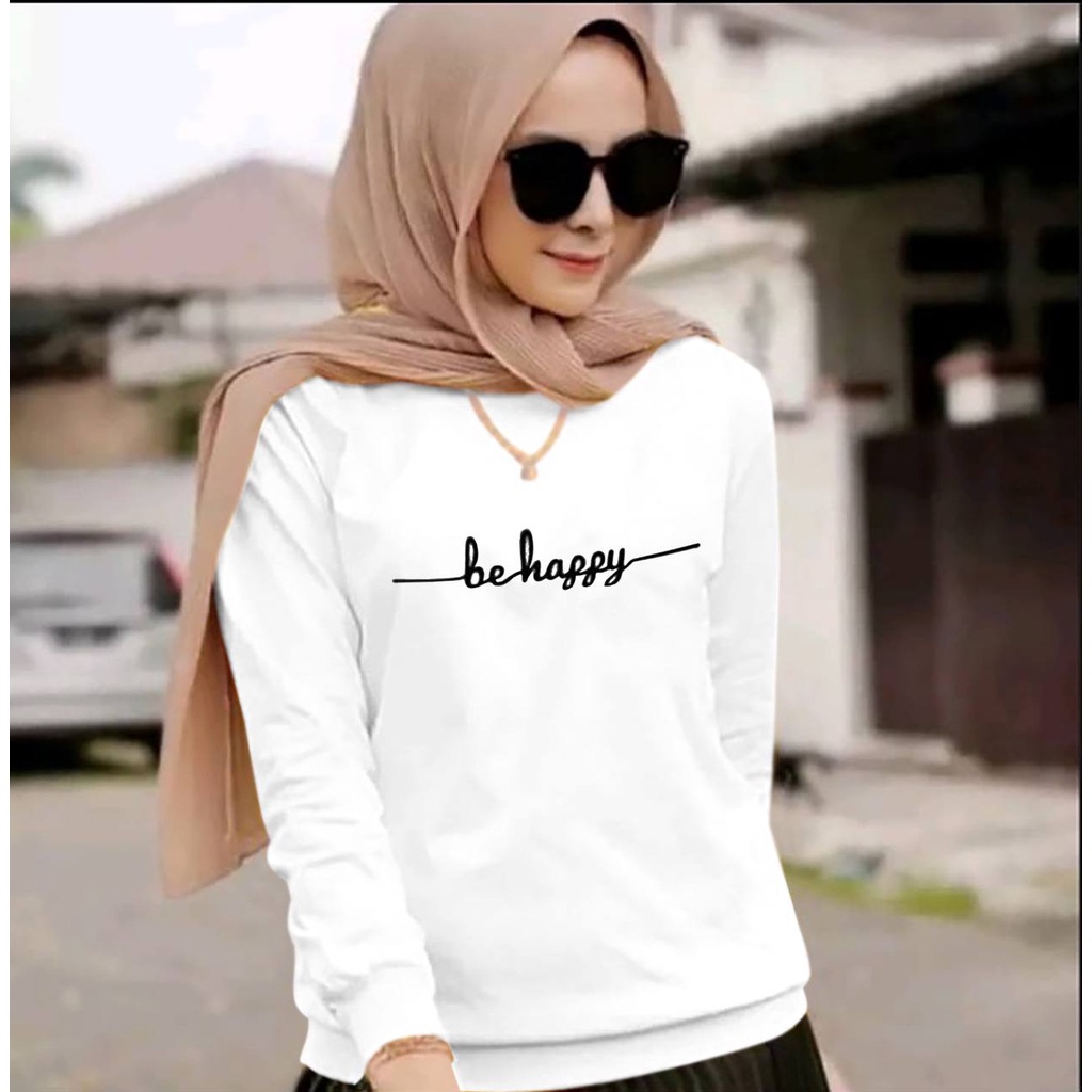 KIYOREN BAJU WANITA DEWASA LENGAN PANJANG / ATASAN DISTRO LENGAN PANJANG BEHAPPY