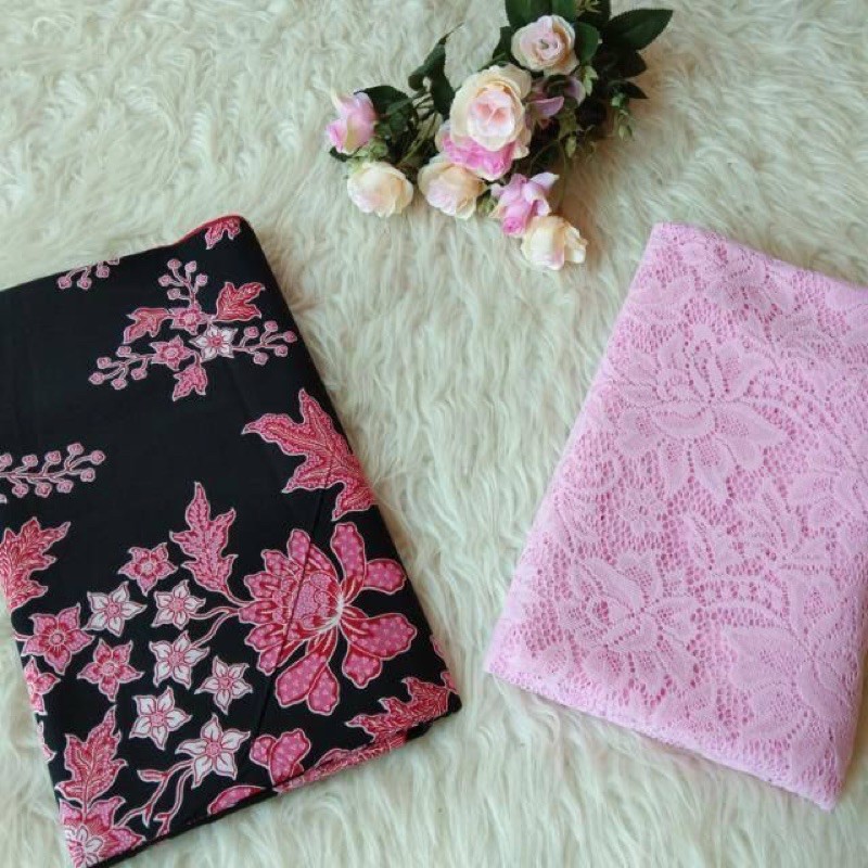 KAIN BATIK motif Sakura Pink Katun Primis Sogan Bermotivariasi Elegan Khas Pekalongan