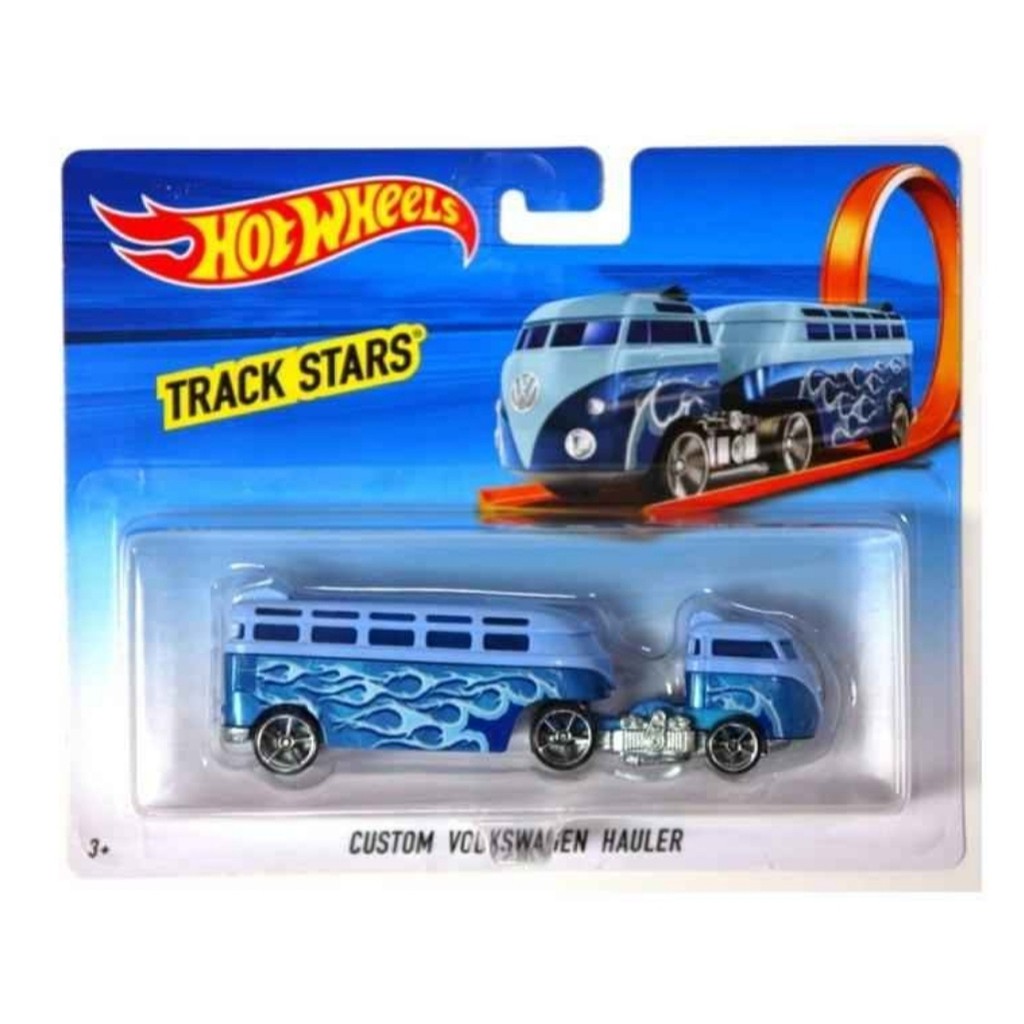 hotwheels   track stars   custom volkswagen hauler   blue