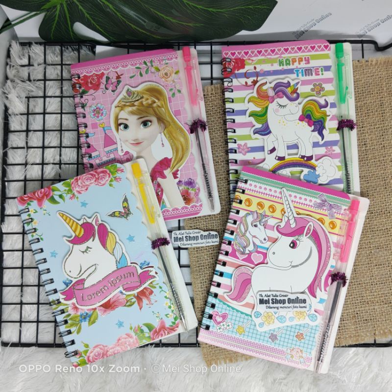 

Buku Diary Karakter Unicorn DLL + FREE 1 PULPEN MURAH