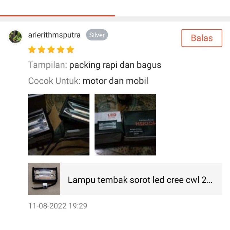 Lampu tembak sorot led cree cwl 24 mata 2 susun led motor mobil 2 warna kuning putih