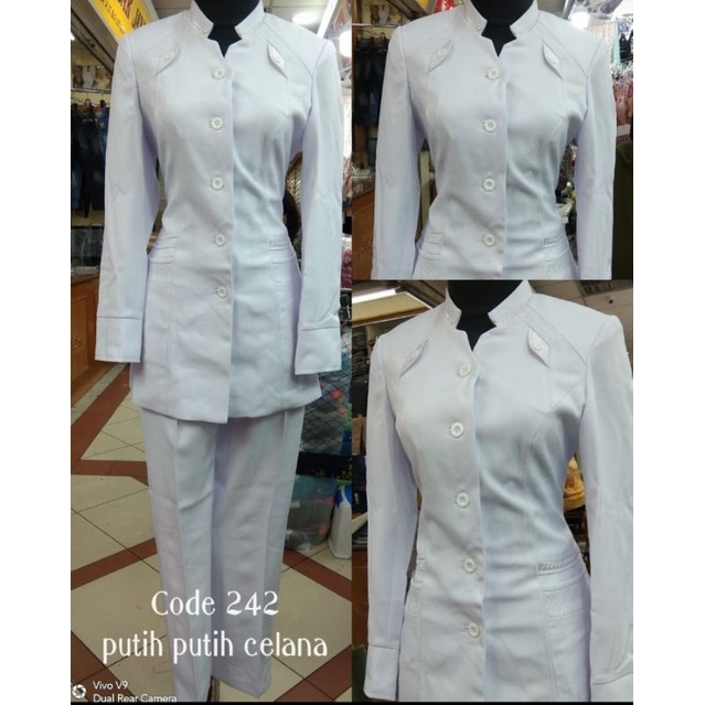 Blazer putih perawat/blazer pns/blazer azkia/seragam putih azkia