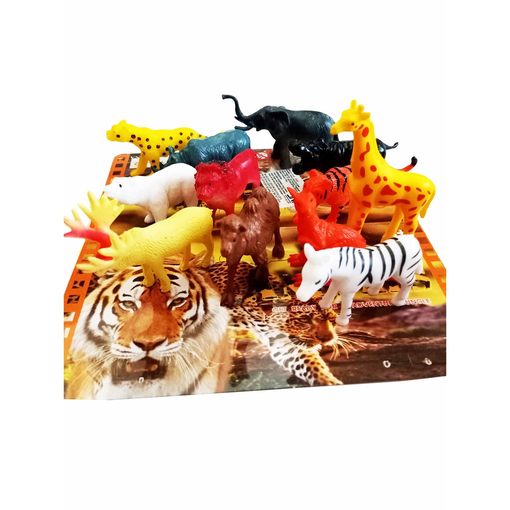 Mainan Set Miniatur Wild Animal Mini isi 12 pcs