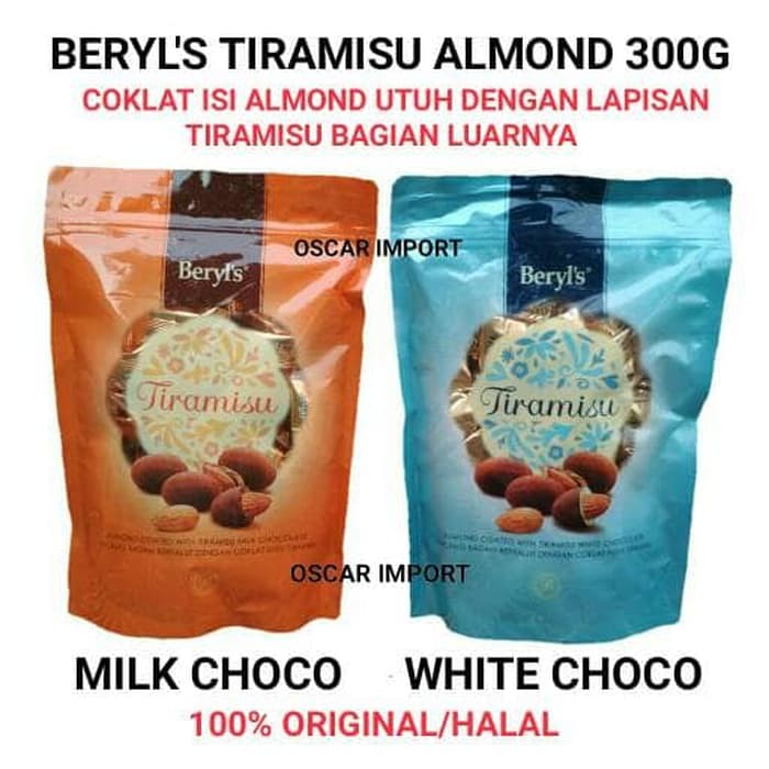 

Unik BERYL S TIRAMISU ALMOND CHOCOLATE 300GR BERYLS COKLAT White Choco Murah
