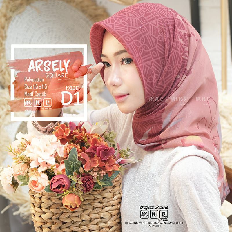JILBAB SEGI EMPAT ARSELY SQUARE ORI MNV HIJAB