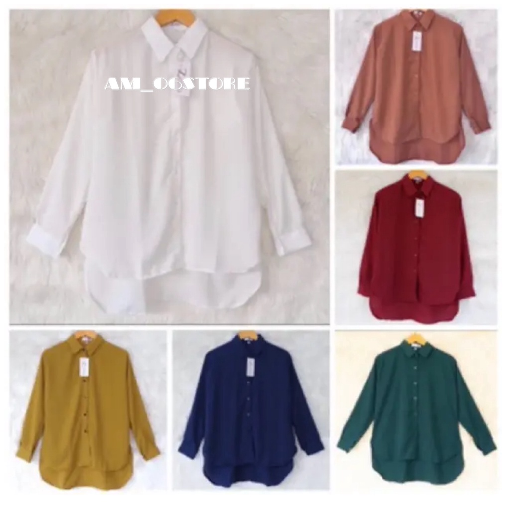 KEMEJA WANITA NAGITA LENGAN PANJANG / ATASAN WANITA POLOS IMPORT BAHAN PREMIUM ADEM TERBARU 2022