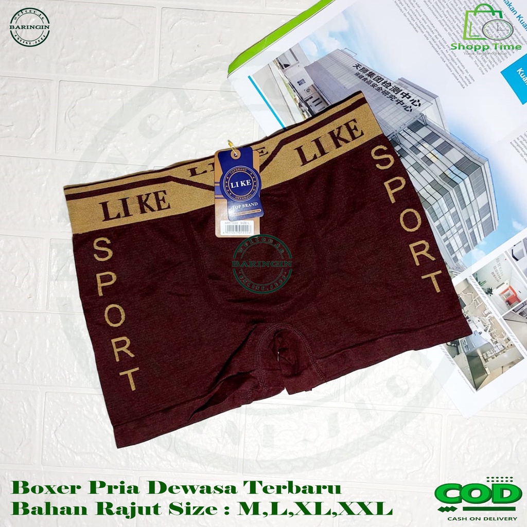 ISI 6 PCS Celana Dalam Boxer Pria Dewasa Bahan Rajut Size jumbo-Boxer Pria Top-Boxer Cowok Distro-Dalaman laki-Laki