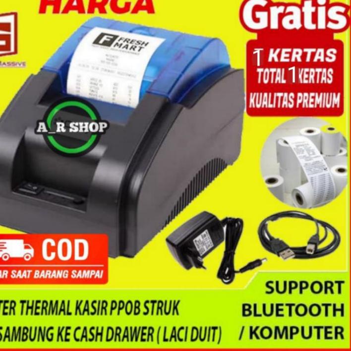 Printer Blutut Bluetooth mini portable thermal all in one Suport MokaPos Alat Mesin Print Asli Ori