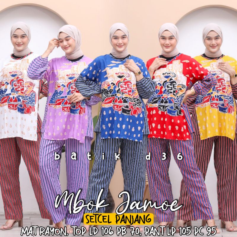 Setelan panjang wanita Baju Batik mbok jamu  kekinian Murah meriah atasan ibu remaja acara mantenan jagong batik klasik jumbo seragam setelan harian rumah cantik keren terlaris unik baju tidur muslim muslimah karakter pajamas pajama piyama karakter