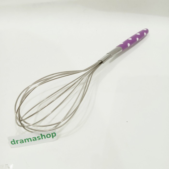 Alat Pengaduk pencampur mixer adonan manual ballon whisk sedang motif DRAMASHOP