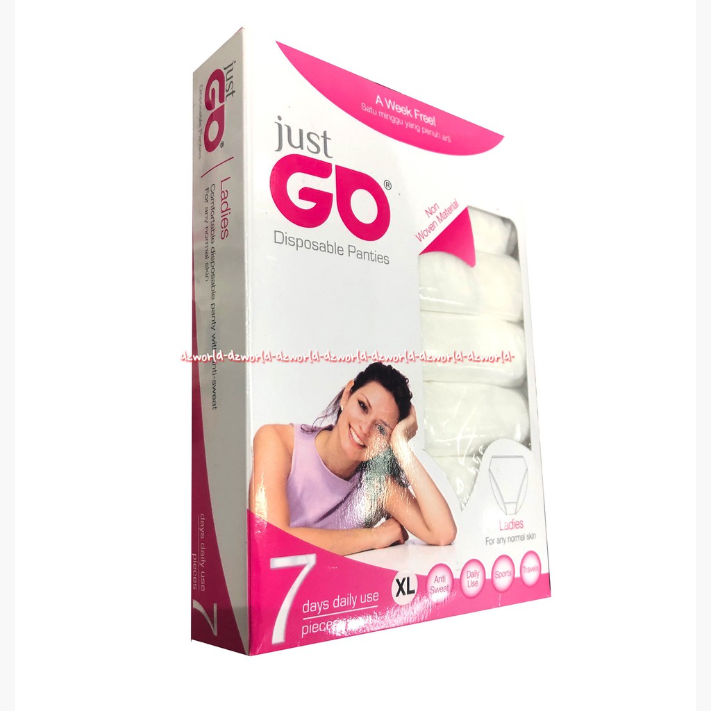 Just Go Disposable Panties XL White Edition Celana Dalam Putih Sekali Pakai