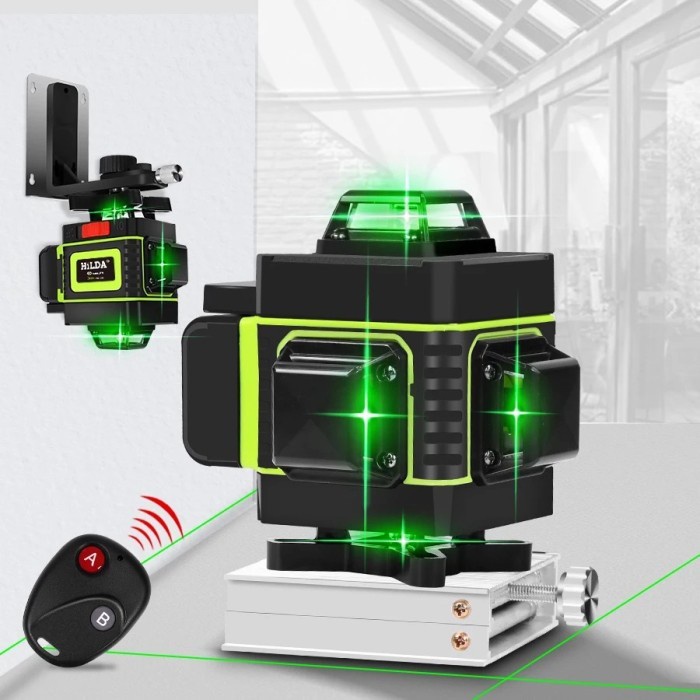 LASER LEVEL 16 LINE 4D SELF LEVELING FULL SET HILDA WITH REMOTE TRIPOD