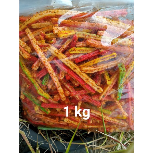 

Krupuk Jaat pedas gurih renyah extra daun jeruk 1kg