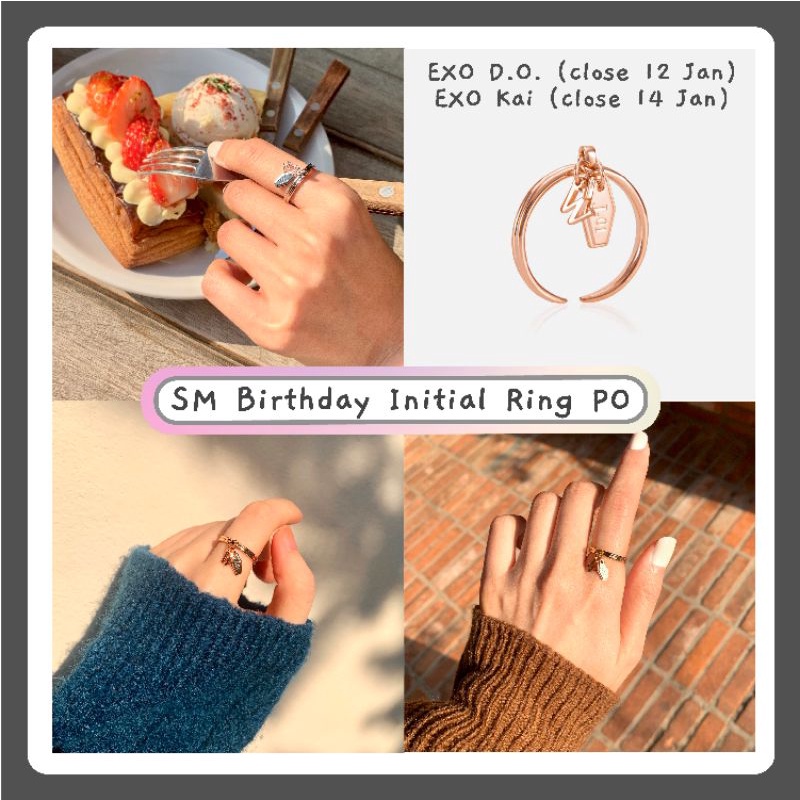 [Pelunasan] Birthday Artist Initial Ring SM EXO Kai Jongin Cincin