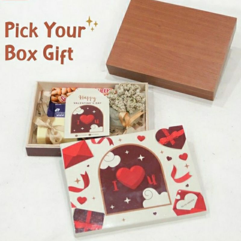 

BOX GIFT HAMPERS TRIPLEK Custom Karakter HANTARAN LEBARAN IDUL FITRI NATAL BINGKISAN Wooden Gift