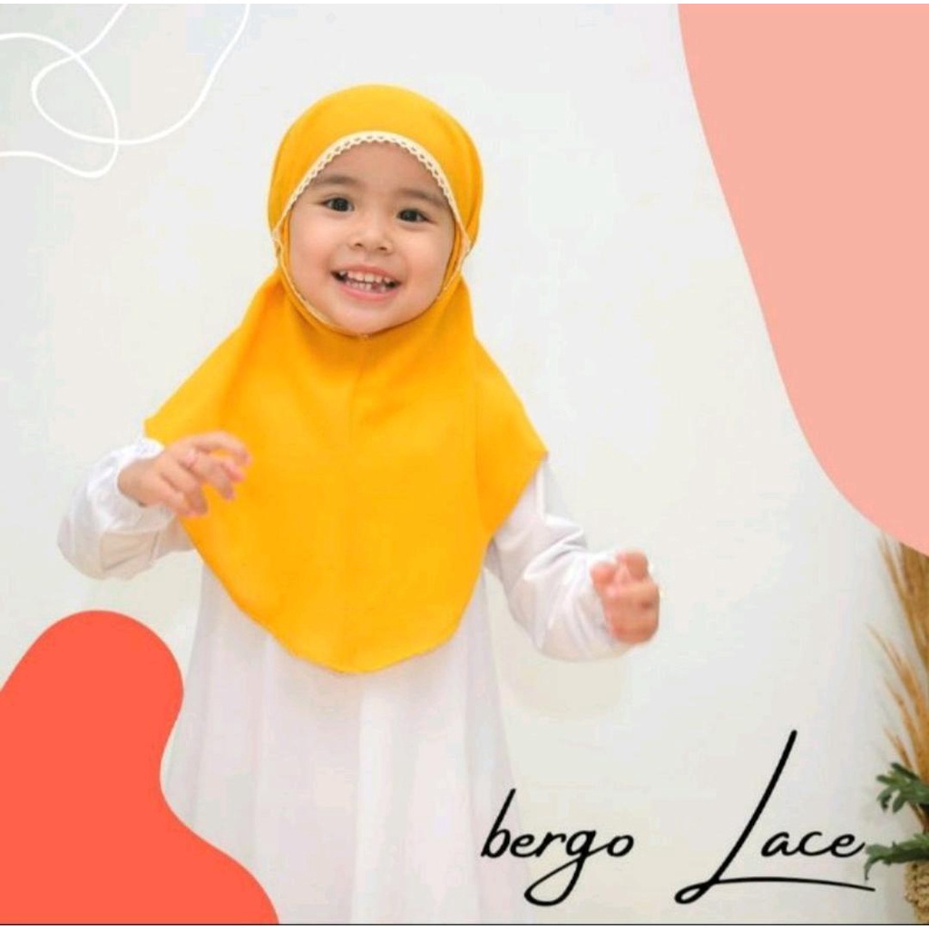 Hijab Anak / Bergo Renda Anak Sania 1-6 Tahun