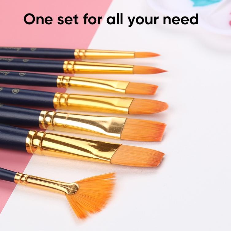 

(I6G3) ☆ Giorgione Paint Brush Set Kuas Lukis 3/4/5/6/7/10 Pcs Nylon //Stok@terbatas