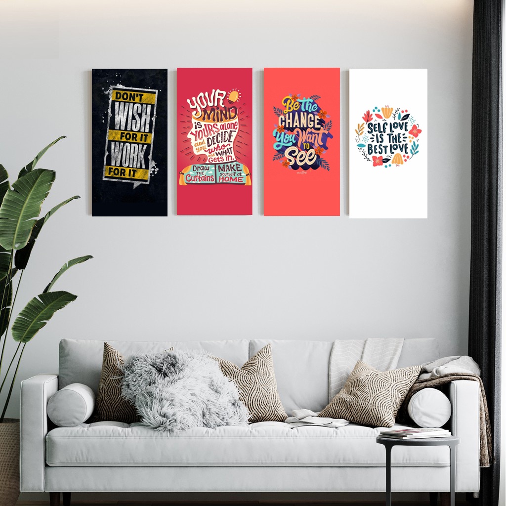 HIASAN DINDING / PAJANGAN DINDING / DEKORASI KAMAR TIDUR/ WALL DECOR MOTIF QUOTE INGGRIS SEMANGAT KERJA (10X20) FREE BUBBLE WRAP