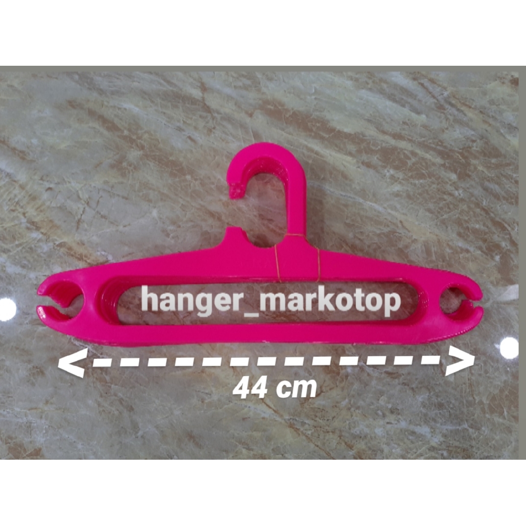 Hanger Plastik 17 Inch Pink | Gantungan Baju Plastik Elastis 1 Lusin