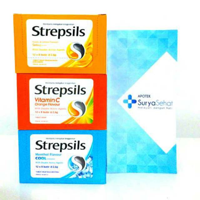 Strepsils Menthol / Strepsils Honey Lemon isi 6 tablet- Strepsil Cool - Strepsils Cool