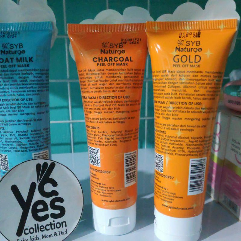 Naturgo SYB 60 ml Peel Off Mask Tube Sachet Acne Dry Skin Normal Sensitive Berminyak Light Masker
