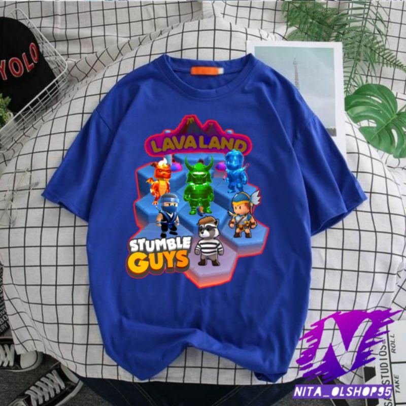 lava land baju kaos anak stumble guys map lava land