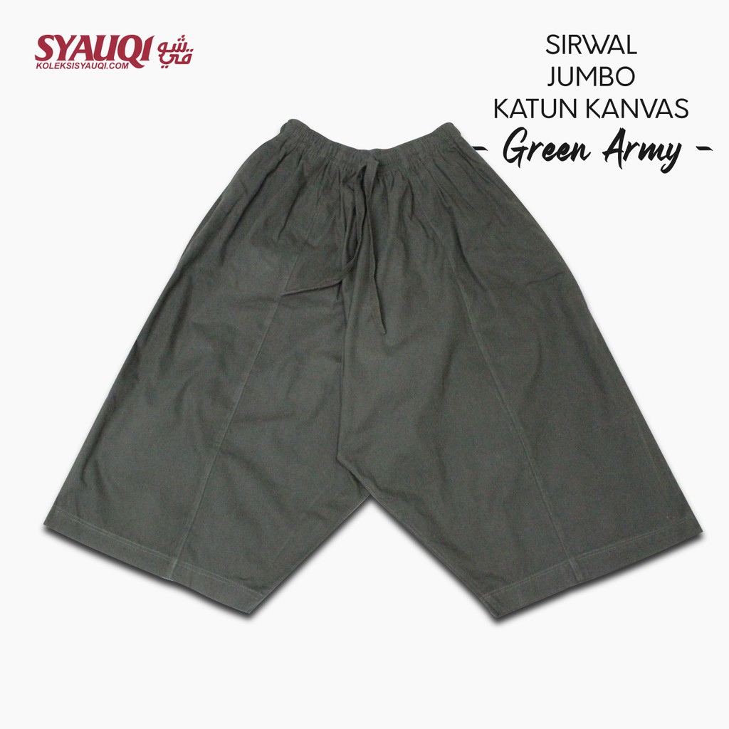 SIRWAL JUMBO KATUN KANVAS HIJAU ARMY | Syauqi Moslem Wear