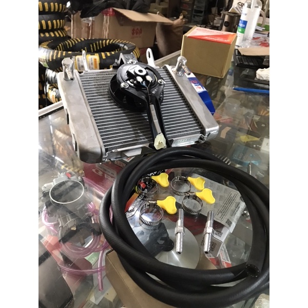 oil cooler fu injeksi modif.. oil cooler gsx matic oil cooler besar matic komplit dengan kipas