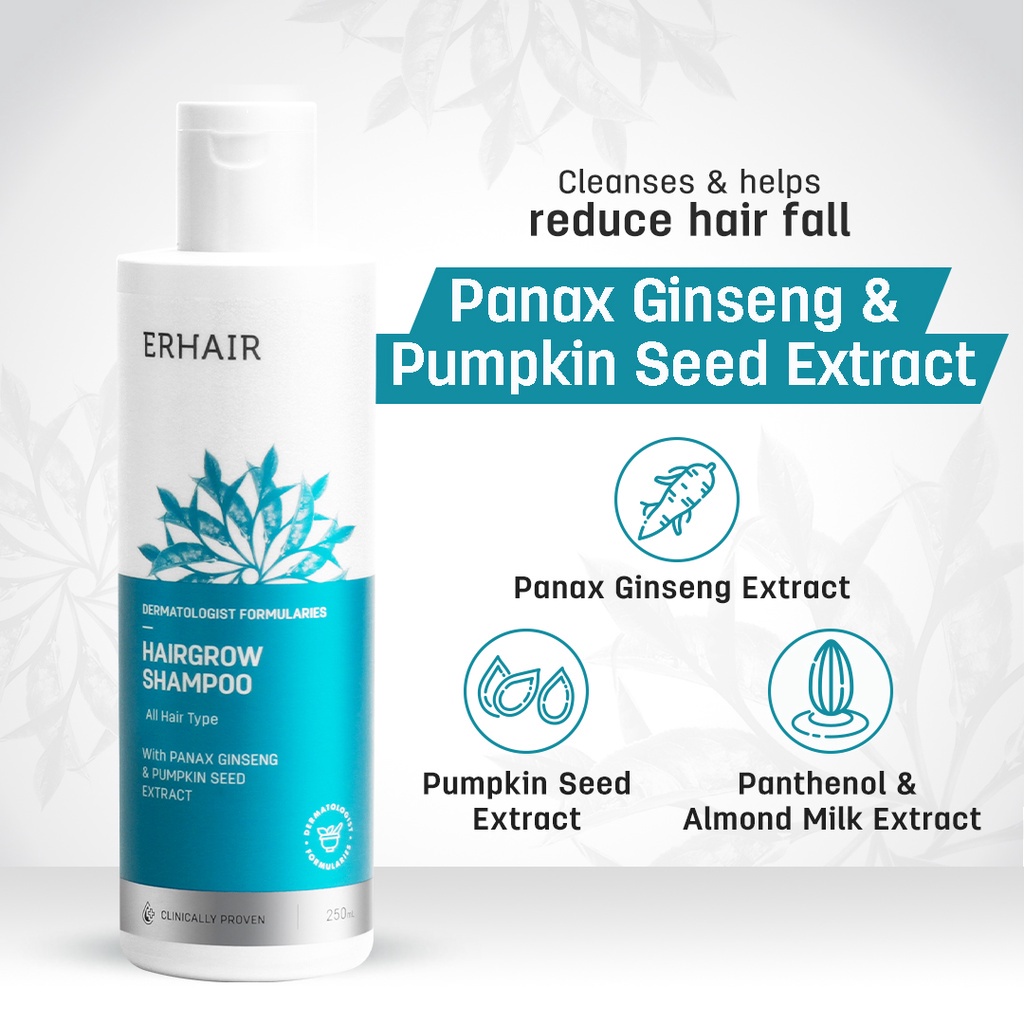 ERHAIR Shampoo Penumbuh Rambut Rontok ERHA Hairgrow 250 ml - Ekstrak Ginseng / Teruji Klinis BPOM