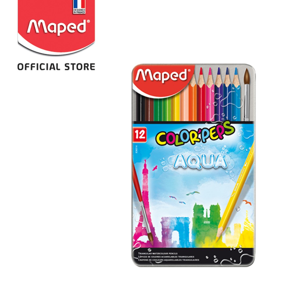 

Maped Pensil Warna Water Color Pencil 12' - Metal Box