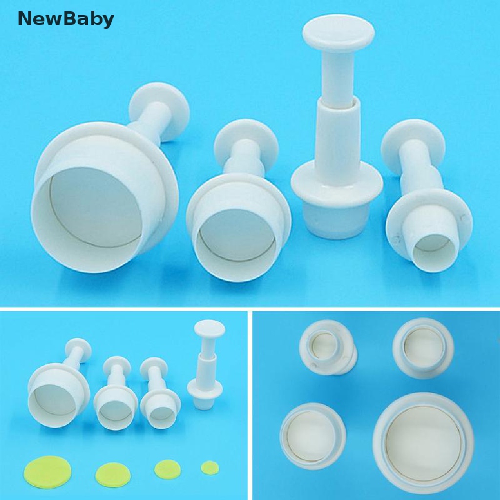 NewBaby 4pcs Round Cookie Molds Cutter Fondant Cake Decorating Tools Kitchen Accessories ID