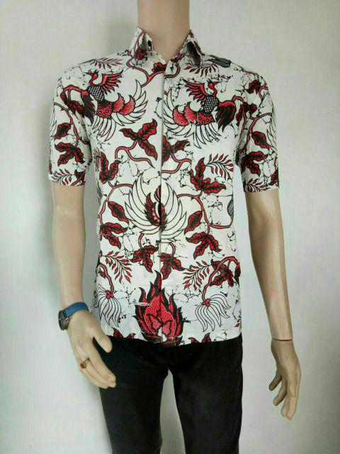 Kemeja Batik Pria Lengan Pendek Size M L Xl Xxl Bswart Batik Hrb026 Kenongo Hem Panjang Padi