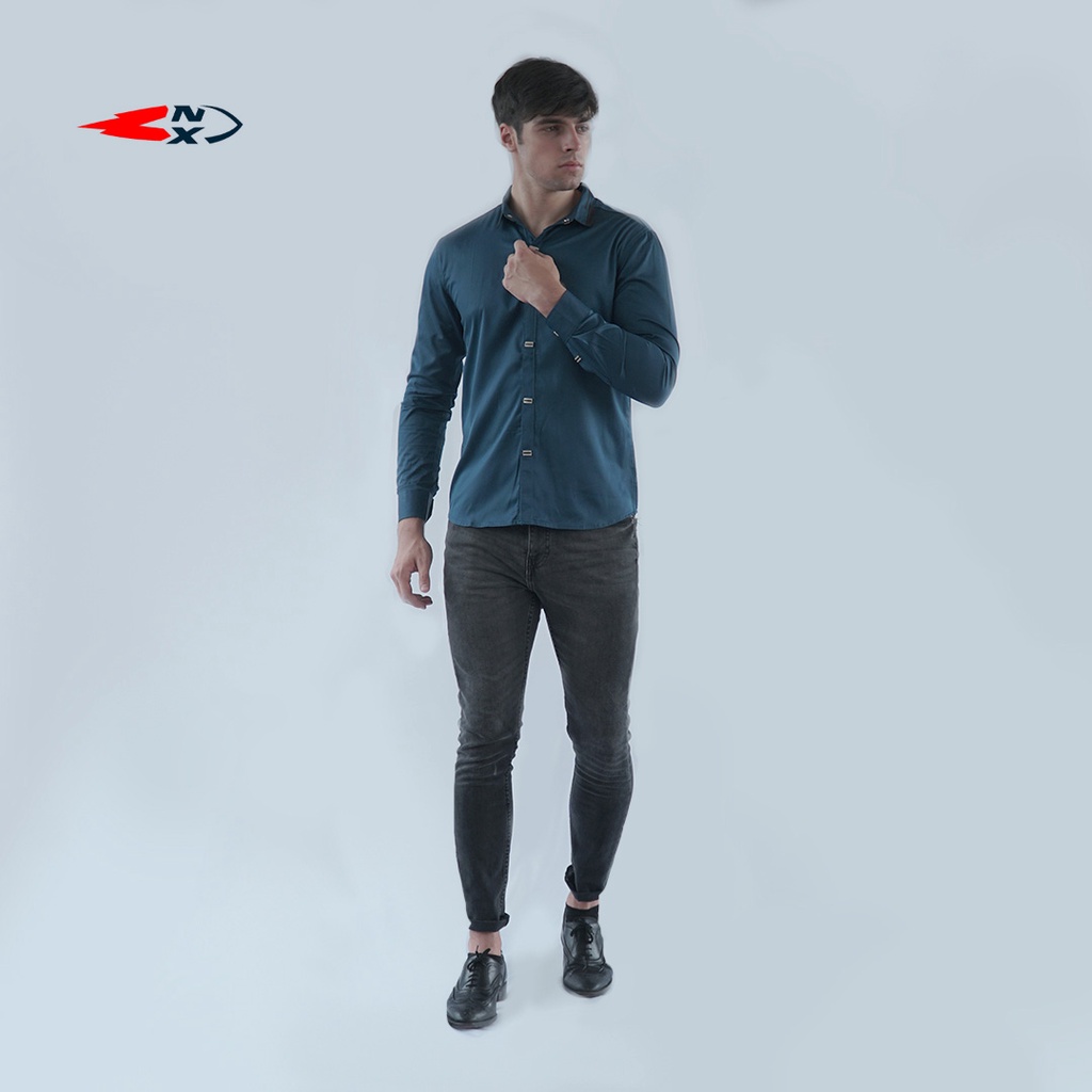 NXNITROX KEMEJA PRIA PANJANG KATUN SPANDEX 09523