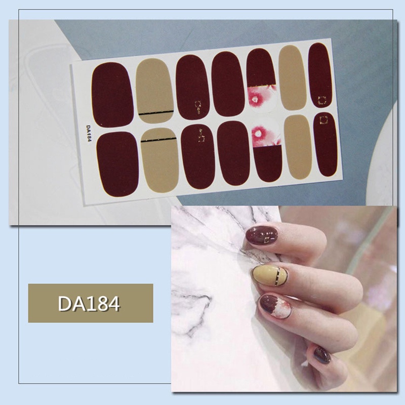 Da181-200 Lembar / Lembar Stiker Kuku Palsu 3d Bronzing Untuk Nail Art Diy