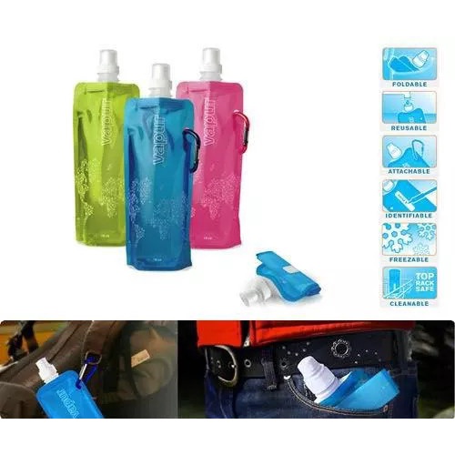 VAPUR Botol Minum Lipat Tempat Air Foldable Water Camping Bottle 480ml - Botol Lipat Botol Pendaki Olahraga