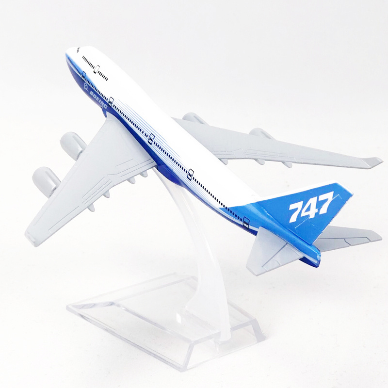 Boeing 747 B747 Model Pesawat Terbang Die-cast Bahan Metal 16CM Untuk Dekorasi