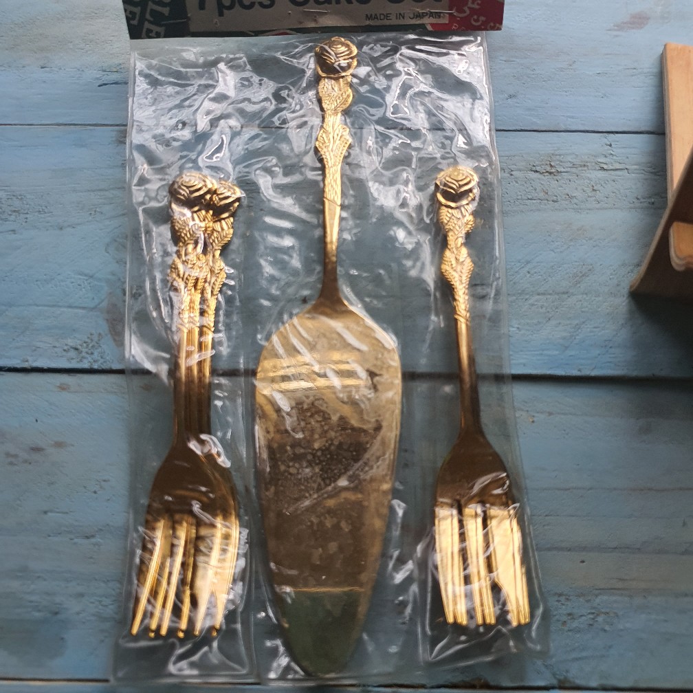 Set 6 Buah Dessert Forks Dan Cake Server