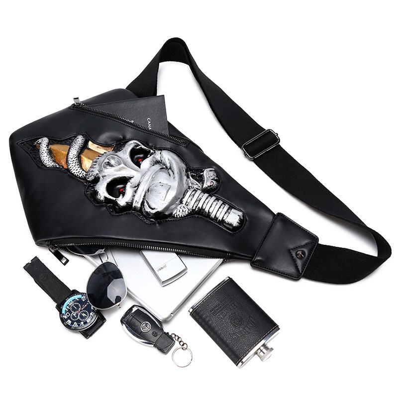 SLING BAG 3D IMPORT PRIA WANITA ASIA EROPA KOREA AMERIKA SKULL TAS SELEMPANG