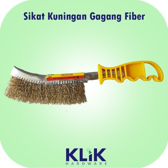 Sikat Kawat Kuningan Gagang Fiber - Sikat Pisau Golok Lengkung