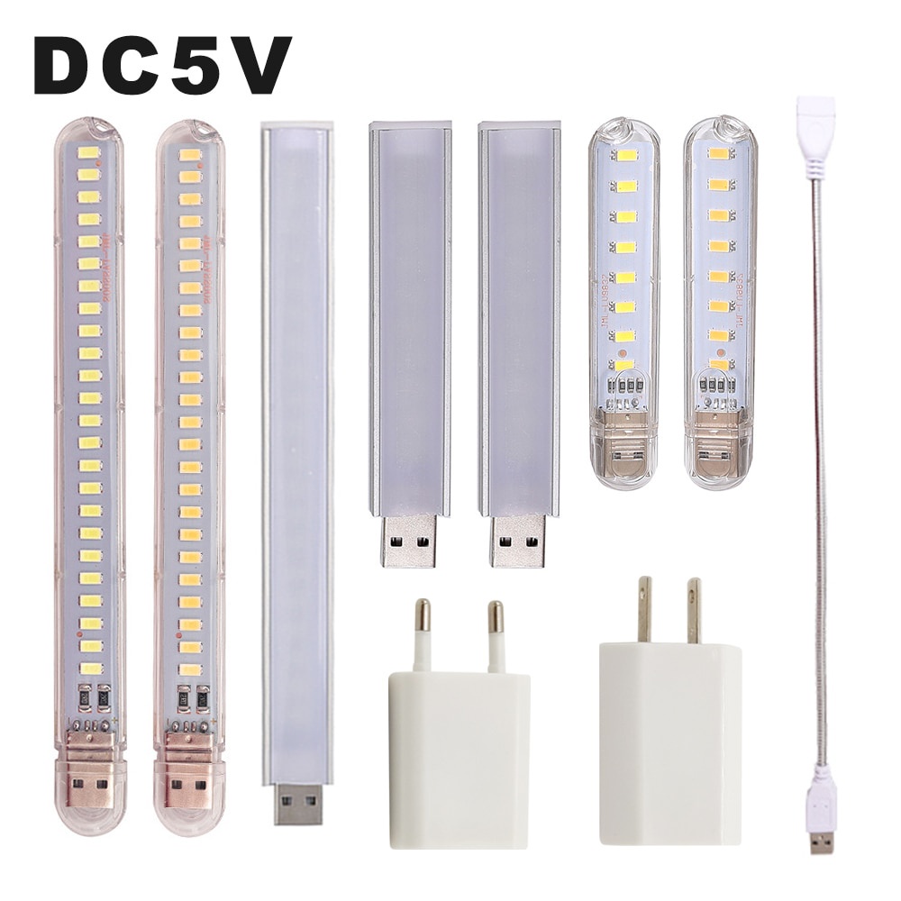 ZHMZH Lampu Belajar LED Strip Portable USB 24 LED 12W - SMD573 PUTIH