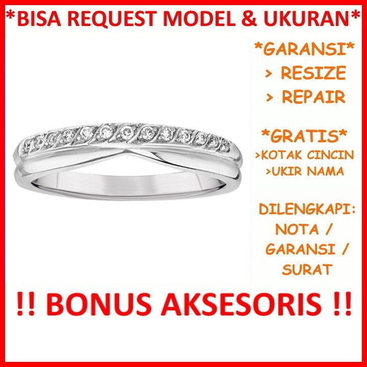 Gratis Tulis Nama Bisa Pesan Model Garansi Silver Asli Cincin Perak Wanita Nikah Tunangan Id643